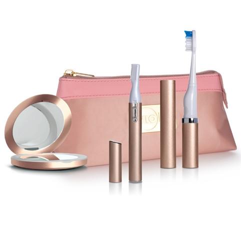 Slim Trimmer Gift Set including mirror, bag, trimmer and sonic toothbrush