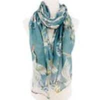 scarf teal multi crane